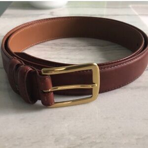 Allen Edmonds Men’s Burnished Leather Belt with Brass Buckle EUC Size 40